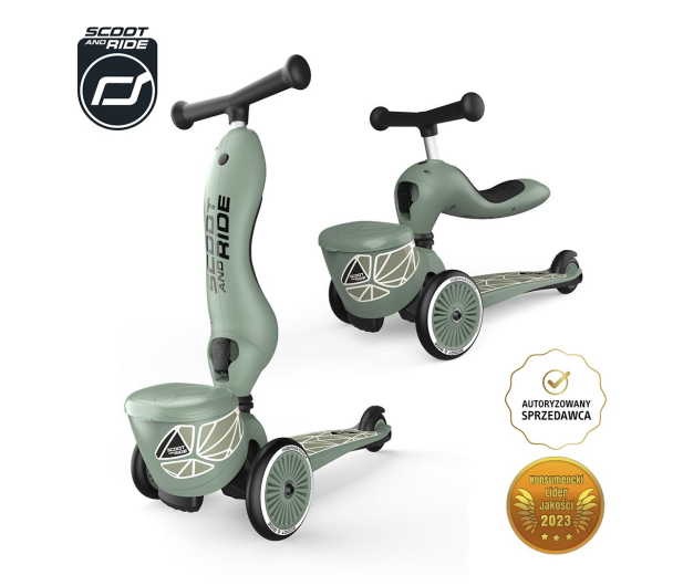 Scoot & Ride Highwaykick 1 Lifestyle Jeździk i hulajnoga 2w1 Green Lines - 1109666 - zdjęcie 2
